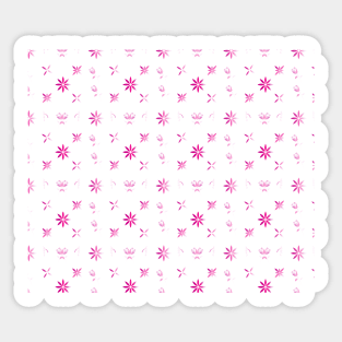 Beautiful Flowers Seamless Pattern With pink Sticker